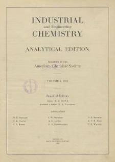 Industrial and Engineering Chemistry : analytical edition, Vol. 4, No. 1