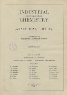 Industrial and Engineering Chemistry : analytical edition, Vol. 6, No. 1