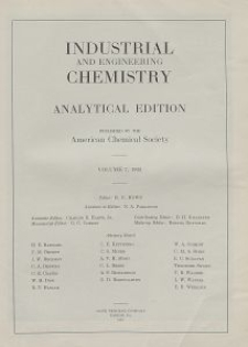 Industrial and Engineering Chemistry : analytical edition, Vol. 7, No. 1