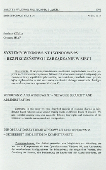 Systemy Windows NT i Windows 95 - bezpieczeństwo i zarządzanie w sieci