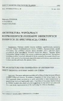 Architektura współpracy rozproszonych systemów obiektowych zgodnych ze specyfikacją CORBA