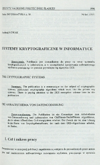 Systemy kryptograficzne w informatyce