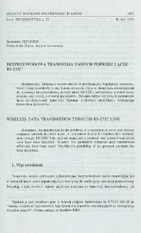 Bezprzewodowa transmisja danych poprzez łącze RS-232C