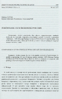 Porównanie cech środowisk PVM i MPI