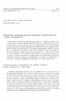 Zmienność mineralogiczna odpadów powęglowych z KWK "Jankowice"