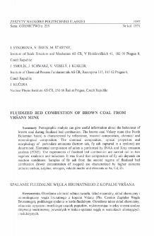 Fluidized bed combustion of brown coal from Vršany mine
