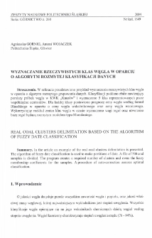 Wyznaczanie rzeczywistych klas węgla w oparciu o algorytm rozmytej klasyfikacji danych