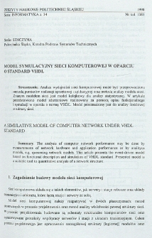 Model symulacyjny sieci komputerowej w oparciu o standard VHDL