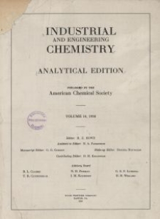 Industrial and Engineering Chemistry : analytical edition, Vol. 10, No. 1
