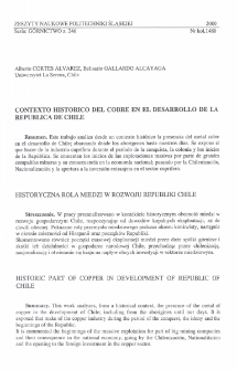 Contexto historico del cobre en el desarrollo de la Republica de Chile