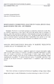 Spontaneous combustion analysis in Valea Jiului coal basin during the 1992-1997 period