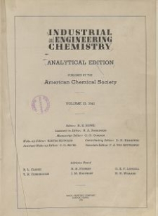 Industrial and Engineering Chemistry : analytical edition, Vol. 13, No. 1