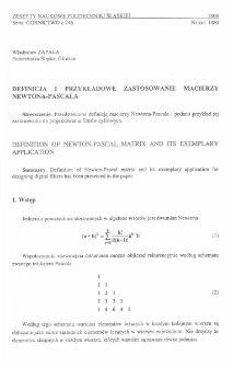 Definicja i przykładowe zastosowanie macierzy Newtona-Pascala
