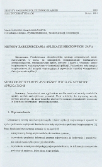Metody zabezpieczania aplikacji sieciowych Java