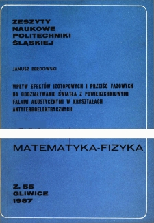 Wpływ efektów izotopowych i przejść fazowych na oddziaływanie światła z powierzchniowymi falami akustycznymi w kryształach antyferroelektrycznych