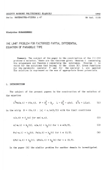 The limit problem for factorised partial differential equation of parabolic type