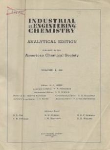 Industrial and Engineering Chemistry : analytical edition, Vol. 14, No. 1