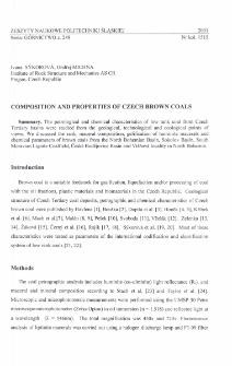 Composition and properties of Czech brown coals