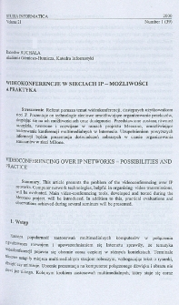 Wideokonferencje w sieciach IP - możliwości a praktyka