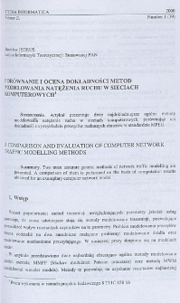 Porównanie i ocena dokładności metod modelowania natężenia ruchu w sieciach komputerowych