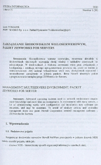 Zarządzanie środowiskiem wieloserwerowym, pakiet ZENworks for Servers