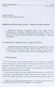Morfologia matematyczna - pojęcia podstawowe