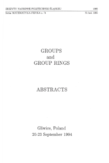 "Groups and Group Rings". Abstracts
