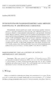 Wykorzystanie paleodozymetrii jako metody datowania w archeologii i geologii