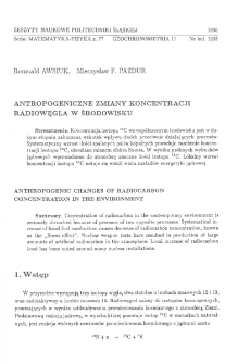 Antropogeniczne zmiany koncentracji radiowęgla w środowisku