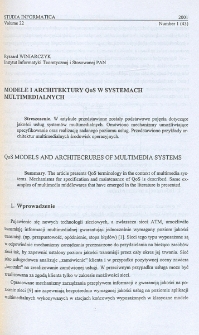 Modele i architektury QoS w systemach multimedialnych