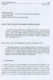 IPv6 in the context of mobile applications