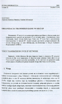 Organizacja transmisji głosu w sieci IP
