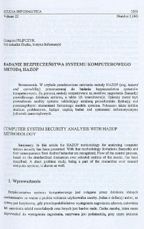 Badanie bezpieczeństwa systemu komputerowego metodą HAZOP