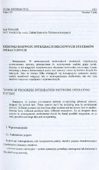 Kierunki rozwoju integracji sieciowych systemów operacyjnych
