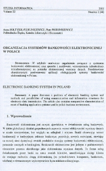Organizacja systemów bankowości elektronicznej w Polsce