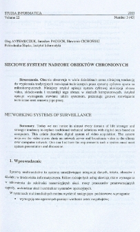 Sieciowe systemy nadzoru obiektów chronionych
