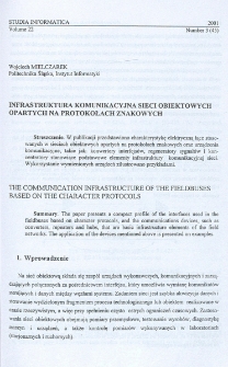 Infrastruktura komunikacyjna sieci obiektowych opartych na protokołach znakowych