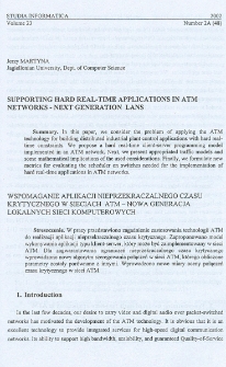 Supporting hard real-time applications in ATM networks - next generation LANs