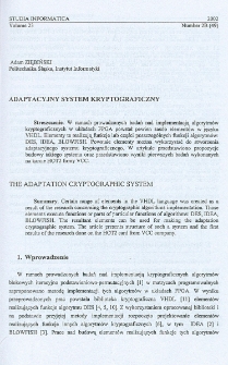 Adaptacyjny system kryptograficzny