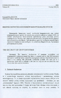 Bezpieczeństwo systemów kryptograficznych