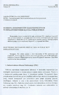 Ochrona dokumentów elektronicznych w infrastrukturze klucza publicznego