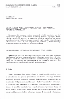 Urabialność pokładów węglowych - propozycja nowej klasyfikacji