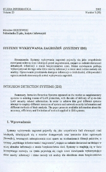 Systemy wykrywania zagrożeń (systemy IDS)