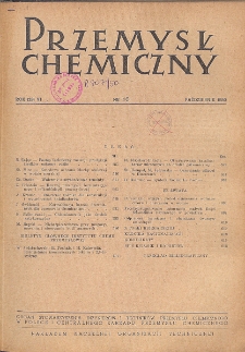 Przemysł Chemiczny. Organ Chemicznego Instytutu Badawczego i Polskiego Towarzystwa Chemicznego. Rocznik (29) VI. Nr 10