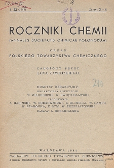 Roczniki Chemji : organ Polskiego Towarzystwa Chemicznego, T. 22, Z. 3-4