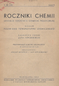Roczniki Chemji : organ Polskiego Towarzystwa Chemicznego, T. 23, Z. 5