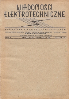 Wiadomości Elektrotechniczne, R. 10, Zeszyt 1-2-3