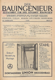 Der Bauingenieur : Zeitschrift für das gesamte Bauwesen, Jg. 24, Heft 10