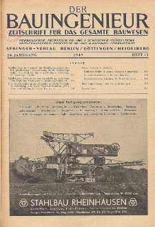 Der Bauingenieur : Zeitschrift für das gesamte Bauwesen, Jg. 24, Heft 11