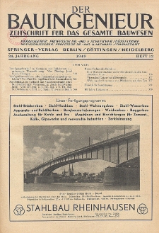Der Bauingenieur : Zeitschrift für das gesamte Bauwesen, Jg. 24, Heft 12